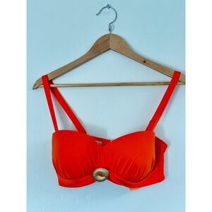 NEW Lise Charmel Orange Casting Beaute Bikini Top Size US 34E Beach Resortwear
